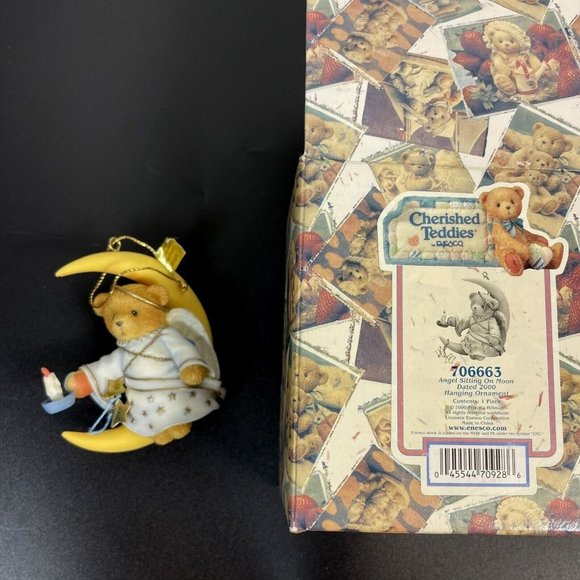ANGEL SITTING ON MOON 2000 Cherished Teddies Hanging Ornament #706663 - Picture 14 of 14